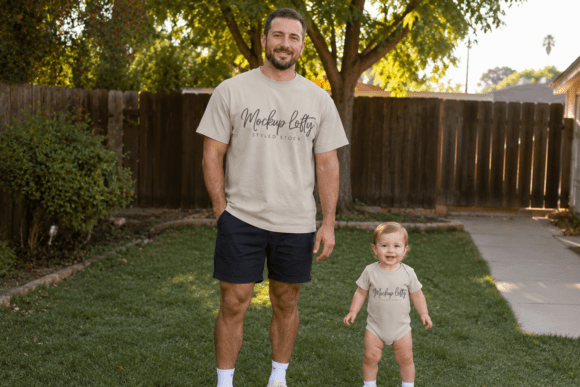Download Daddy and Me Gildan 5000 Sand Mockup 18 - Mockup Collection