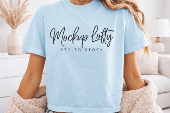 Download Comfort Colors 3023CL Chambray Mockup - Mockup Collection
