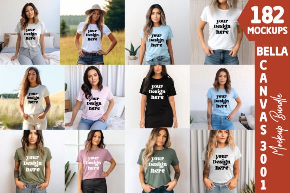 Download Bella Canvas 3001 Tshirt Mockup Bundle - Mockup Collection