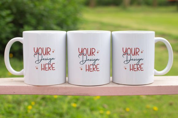 Download Set of Three 11oz Mug Mockup PSD - 11oz mug mockup Collection