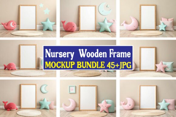 Download Nursery Wooden Frame Mockup Bundle 04 - Mockup Collection