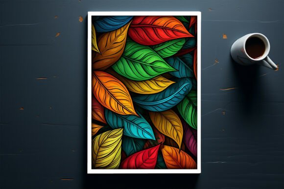 Download Colorful Leaf Wall Art Mockup - Mockup Collection