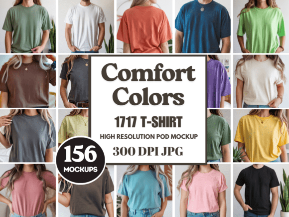Download Comfort Colors 1717 Shirt Mockup Bundle - Mockup Collection