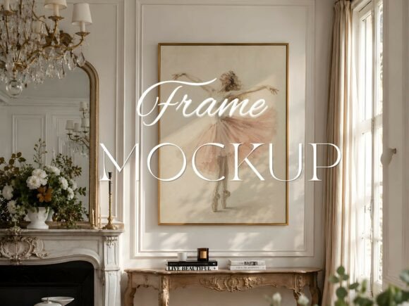 Download Parisian Living Room Frame Mockup PSD - Mockup Collection