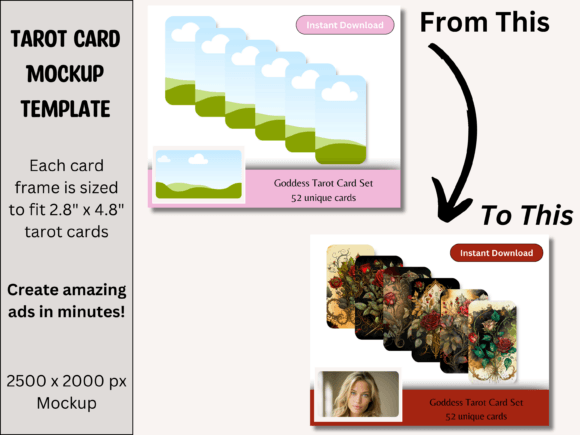 Download Tarot Card Product Mockup Photo- Canva - Mockup Collection