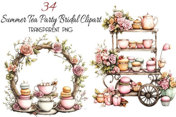 Download Summer Tea Party Bridal Clipart - Premium Resources