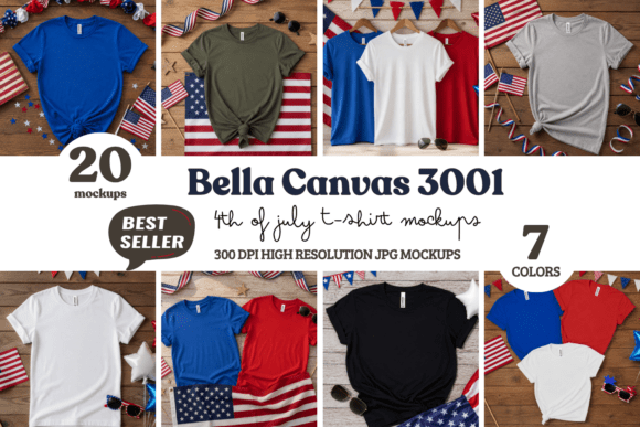 Download BC3001 4th of July Flat Lay Mockups - Mockup Collection