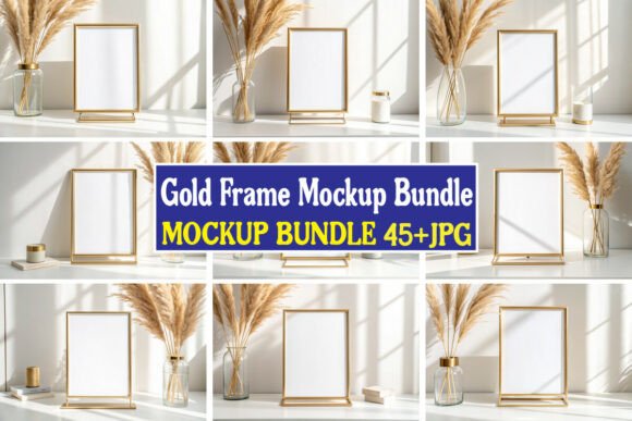 Download Gold Frame Mockup Bundle 04 - Mockup Collection