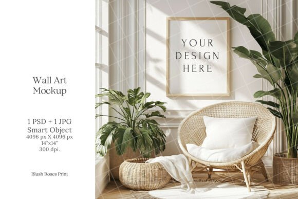 Download Boho Wall Art Mockup PSD Smart Object - Mockup Collection