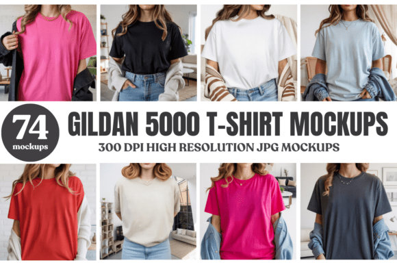 Download Gildan 5000 T-Shirt Mockups Bundle - Mockup Collection