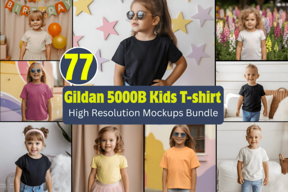 Download Gildan 5000B Kids T-shirt Mockups Bundle - Mockup Collection