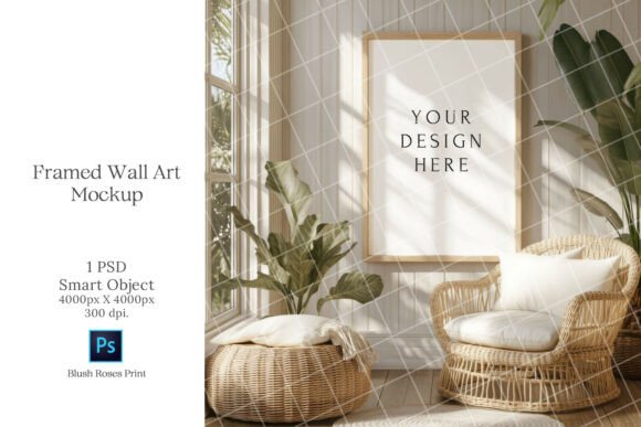 Download Boho Wall Art Mockup PSD Smart Object - Mockup Collection