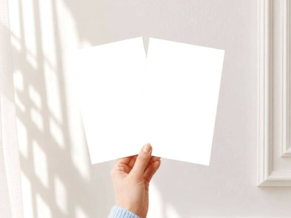 Download Boho Hand Card Mockup 5x7 Invitation PSD - Mockup Collection
