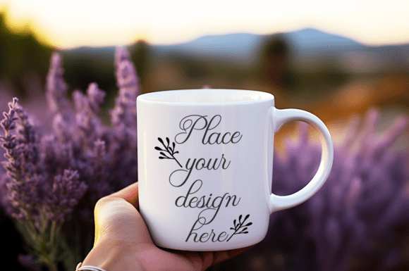 Download White Coffee 11oz Mug Mockup Floral Photo - Premium Resources