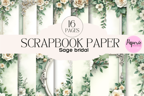 Download Sage Bridal Scrapbook Paper - Premium Resources