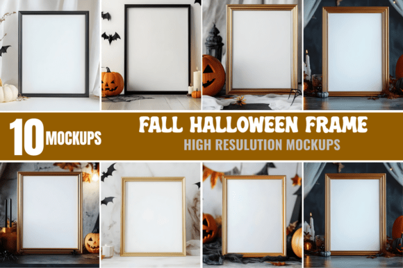 Download Fall Halloween Frame Mockup Bundle - Mockup Collection